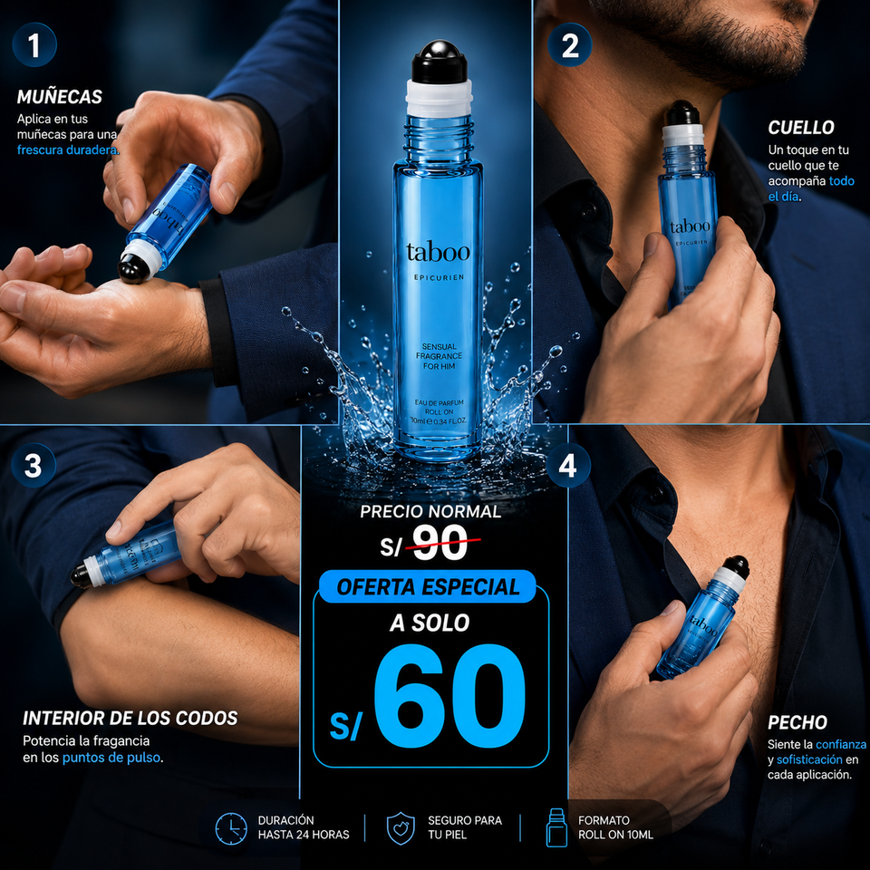 PERFUME CON FEROMONAS PARA HOMBRE TABOO 10ML