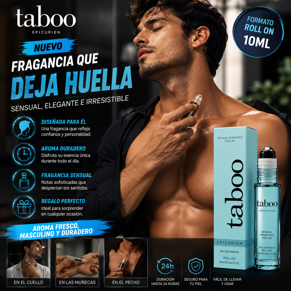 PERFUME CON FEROMONAS PARA HOMBRE TABOO 10ML