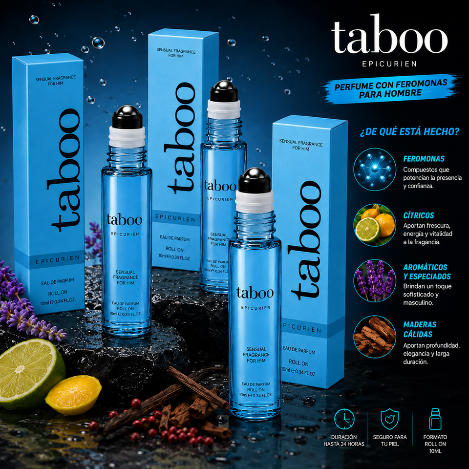 PERFUME CON FEROMONAS PARA HOMBRE TABOO 10ML