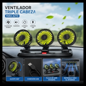 VENTILADOR TRIPLE CABEZA PARA AUTO