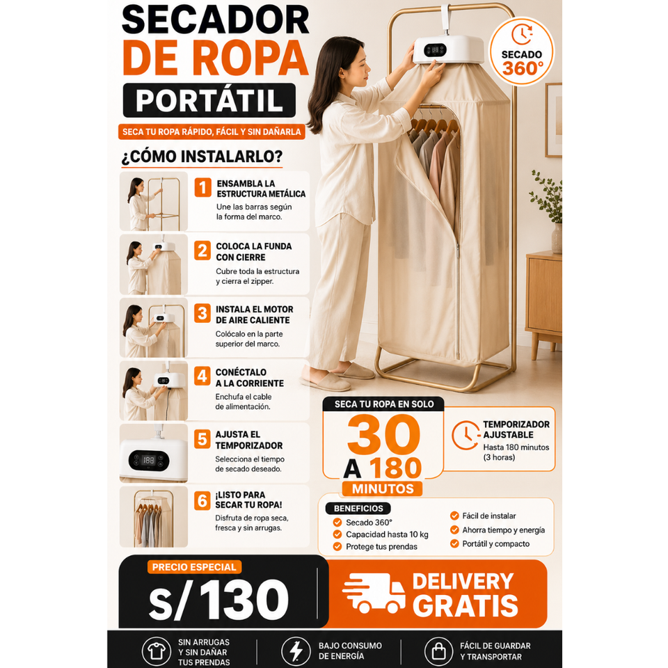 SECADORA DE ROPA PORTATIL PRODUCTO PARA EL INVIERNO